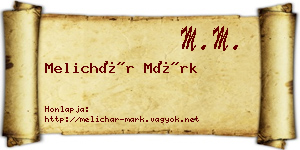 Melichár Márk névjegykártya